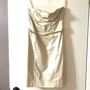 H&M strapless dress in beige